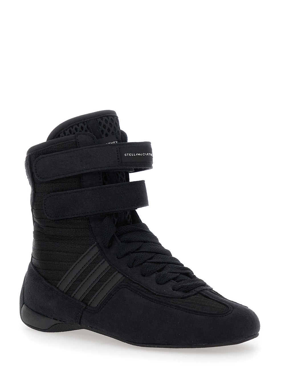 Stella Mccartney Women 'Rasant' Black Sneakers With Strap Closure And Logo Detail On The Side In Tec - 2