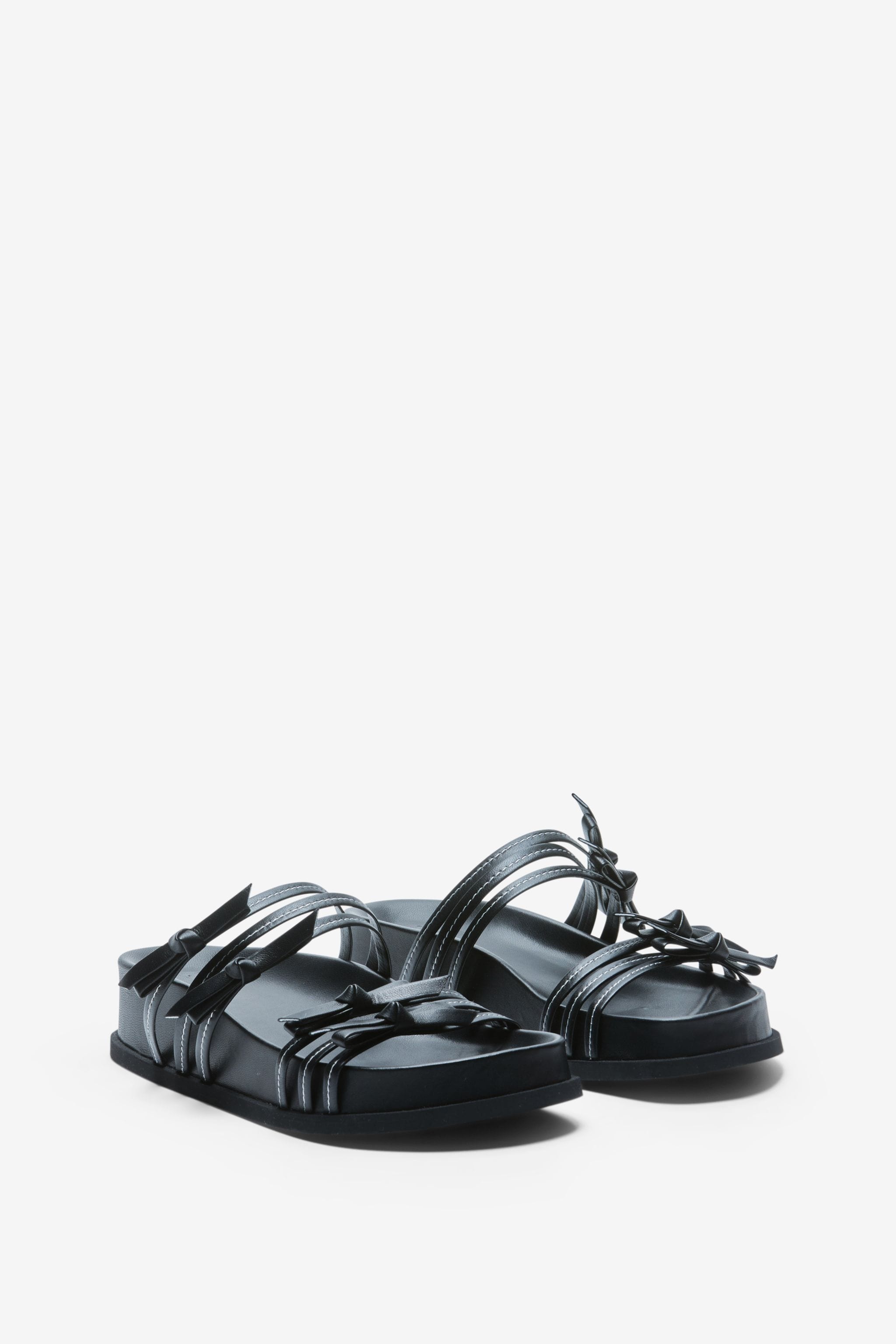 BOW LEATHER SANDALS - 2