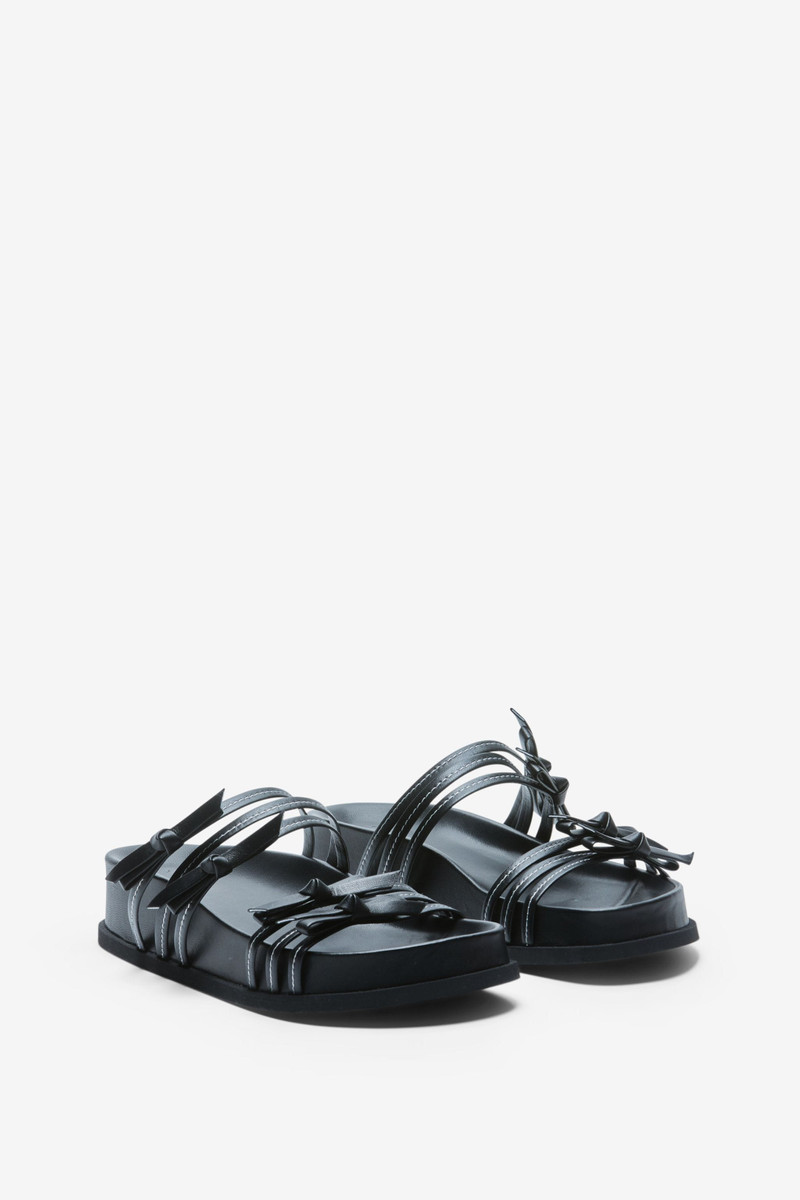 BOW LEATHER SANDALS 2