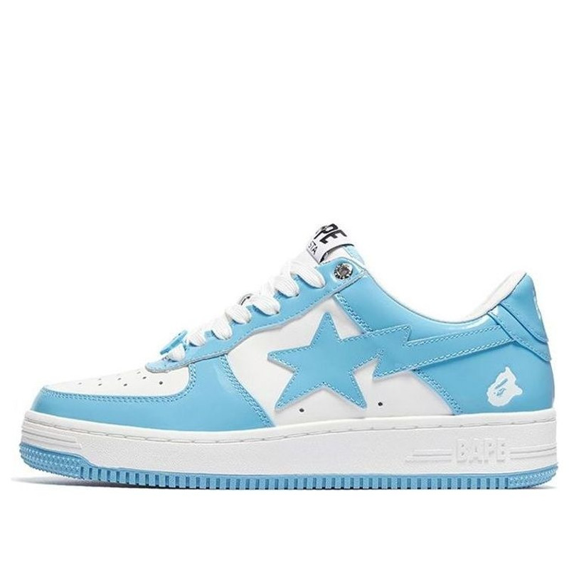 A BATHING APE Bape Sta Patent Leather 'White Blue ' 1I70-191-002-BLUE - 1
