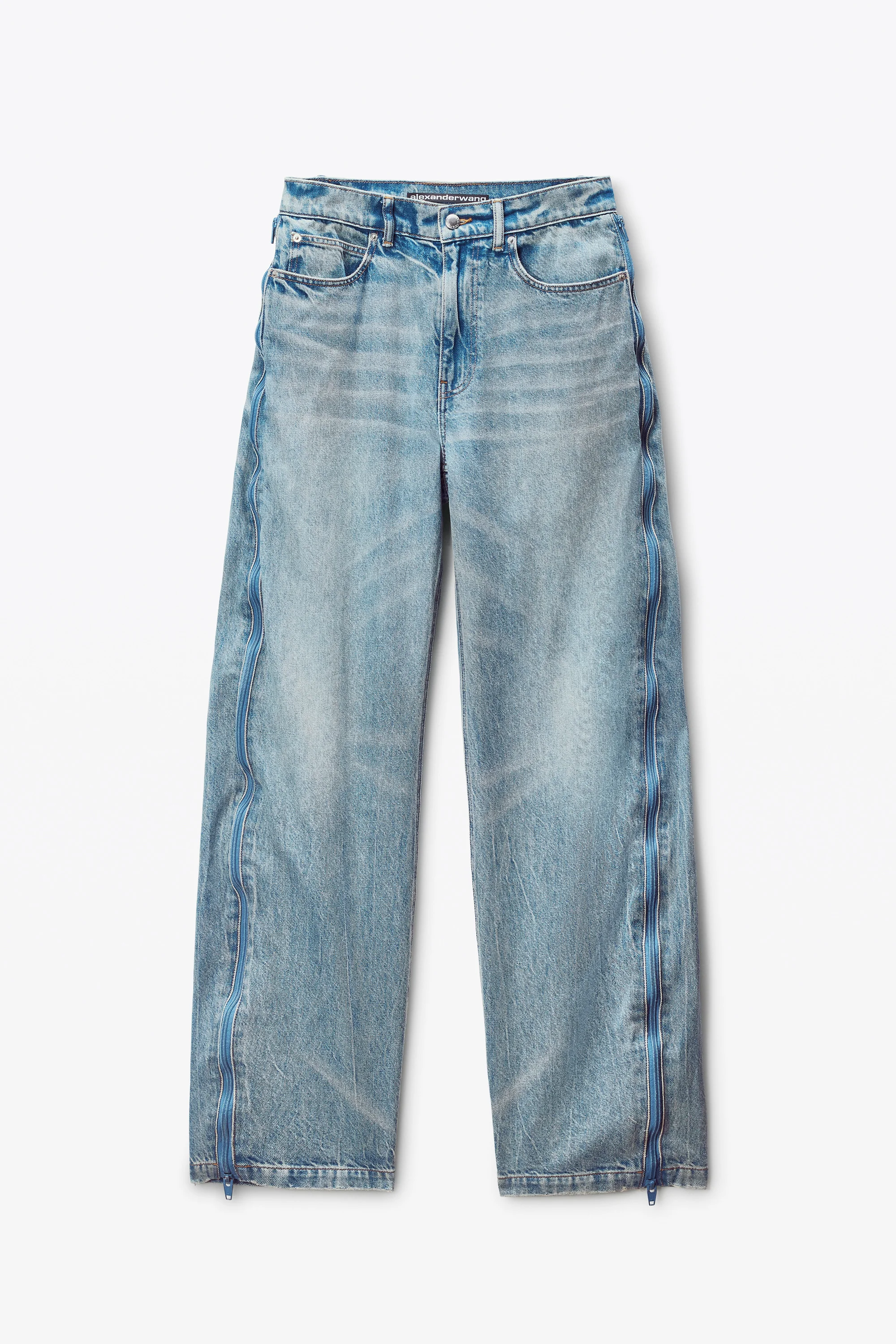 bleach blue expandable basketball mesh jeans - 1