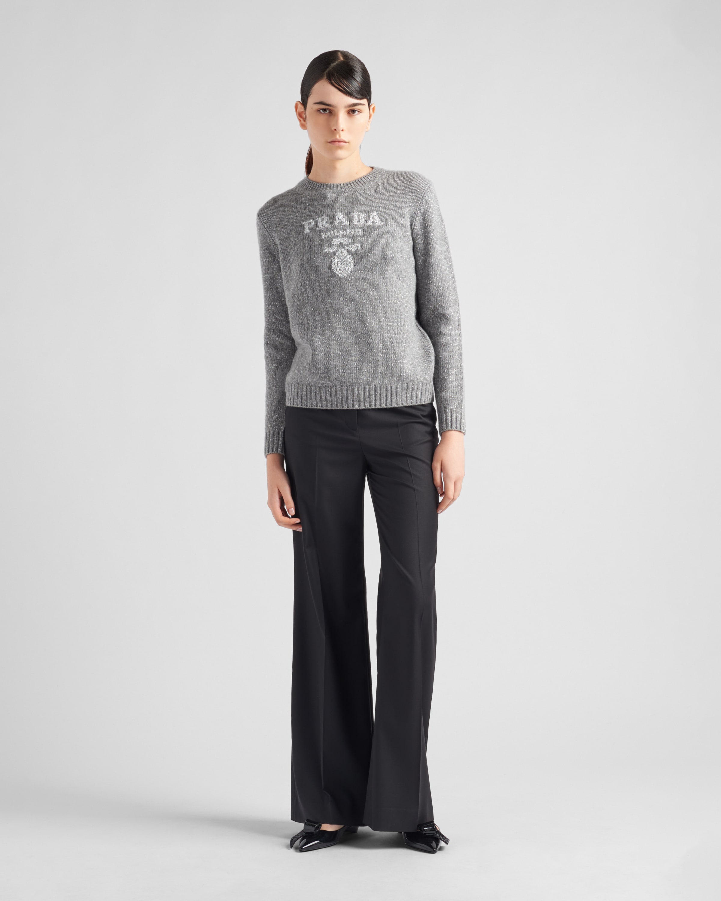 Wool, cashmere and lamé crew-neck sweater - 2