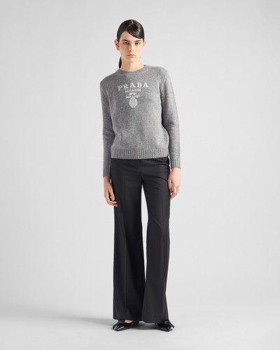 Prada Wool, cashmere and lamé crew-neck sweater outlook