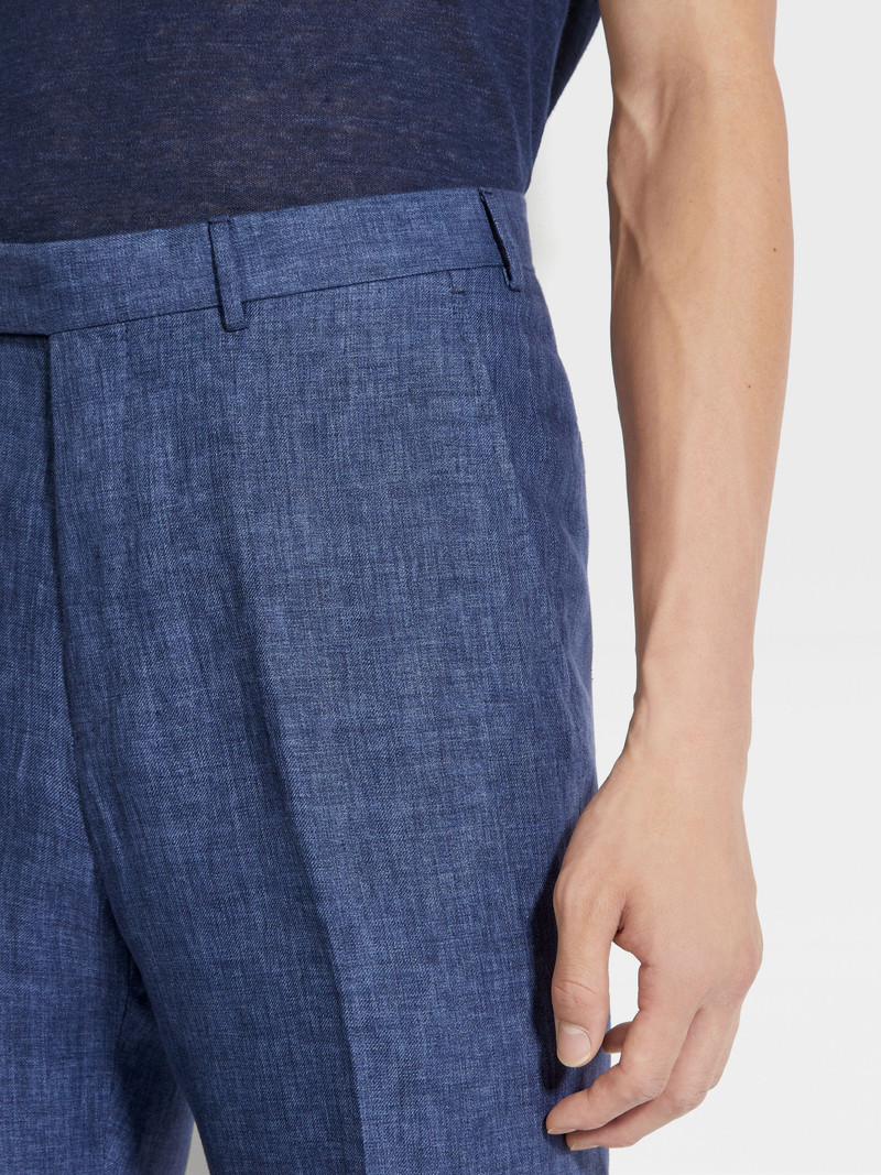ZEGNA AVIO BLUE OASI LINO PANTS outlook