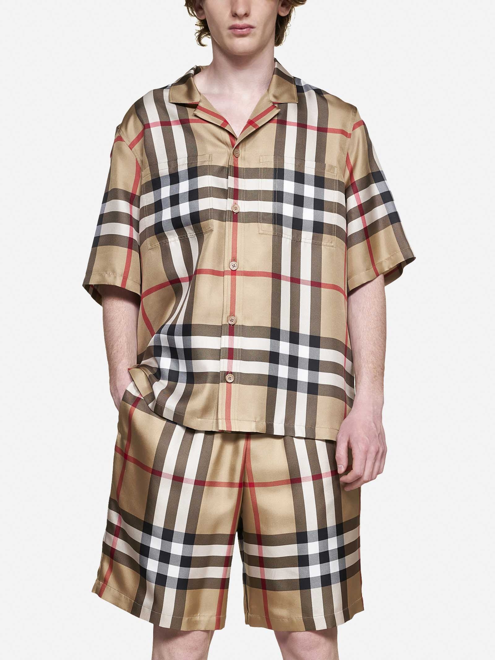 ショートパンツ Burberry FW24 Printed silk shorts (8094546 B9368) Burberry Check print silk shorts | danielloboutique | REVERSIBLE