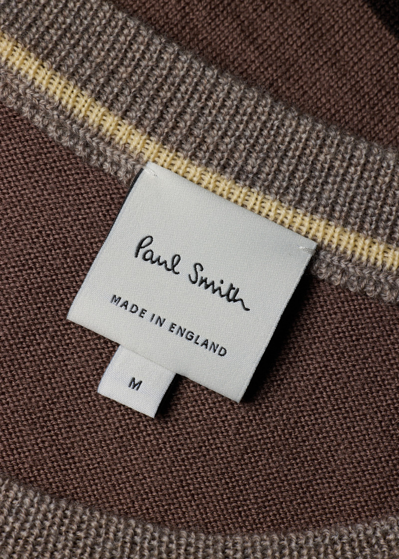 Paul Smith Brown Merino Wool Stripe Crew Neck outlook
