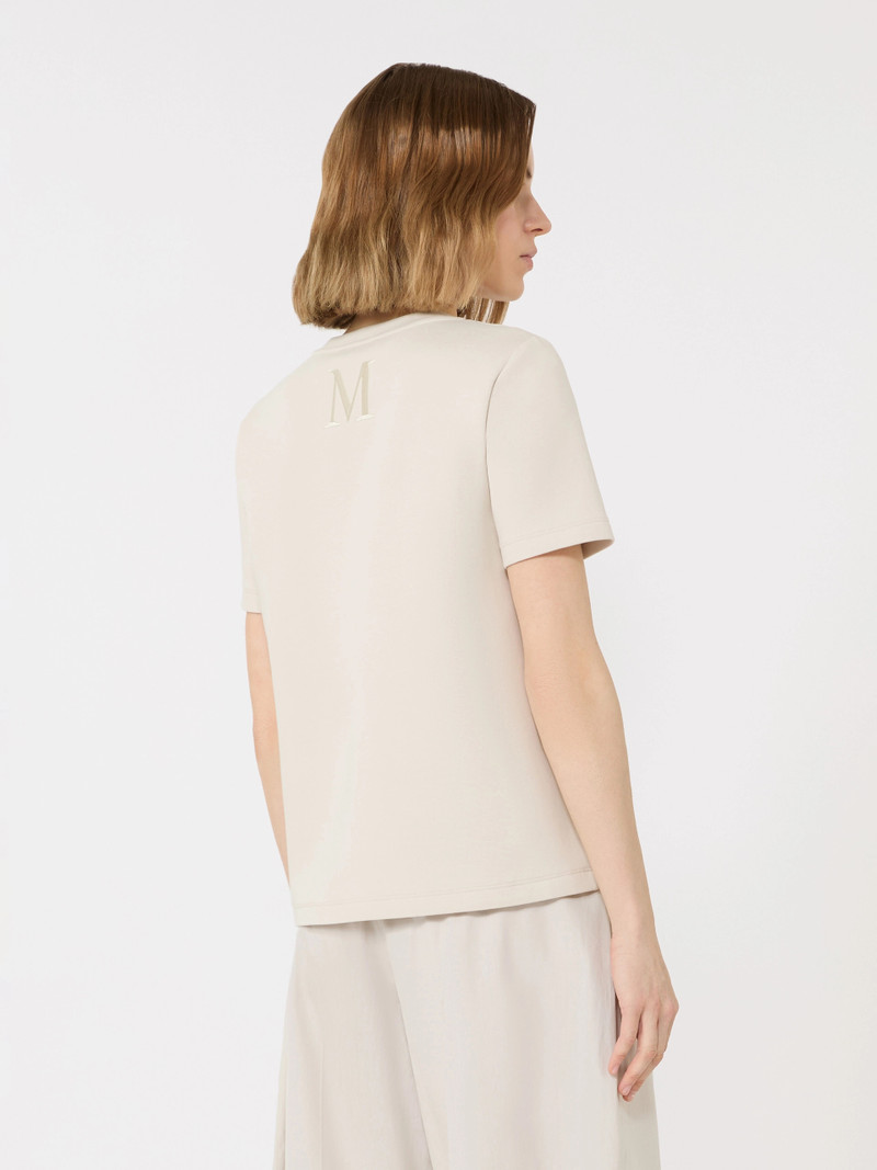 NANCY Scuba jersey T-shirt - BEIGE 4