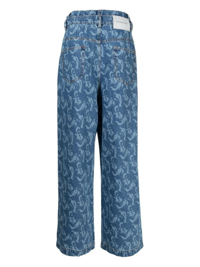 FENG CHEN WANG Phoenix denim layered jeans outlook