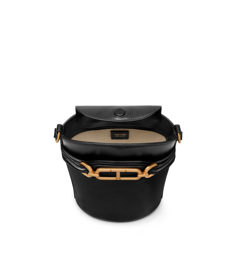 PALMELLATO-EFFECT LEATHER WHITNEY SMALL BUCKET BAG 4