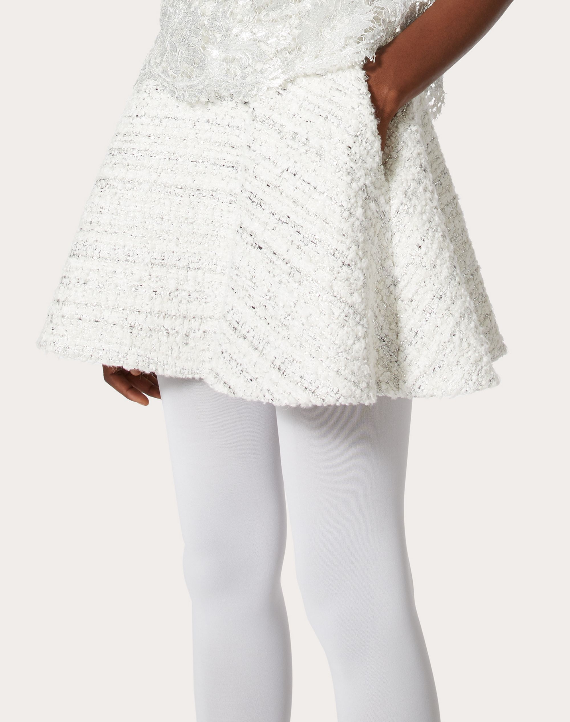 SILVER TWEED MINI SKIRT - 5