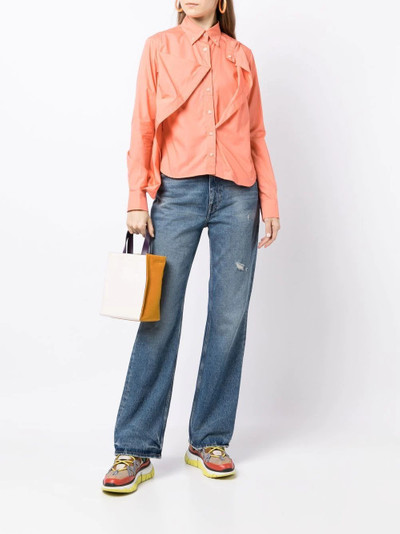 Kolor asymmetric-detail long-sleeve shirt outlook