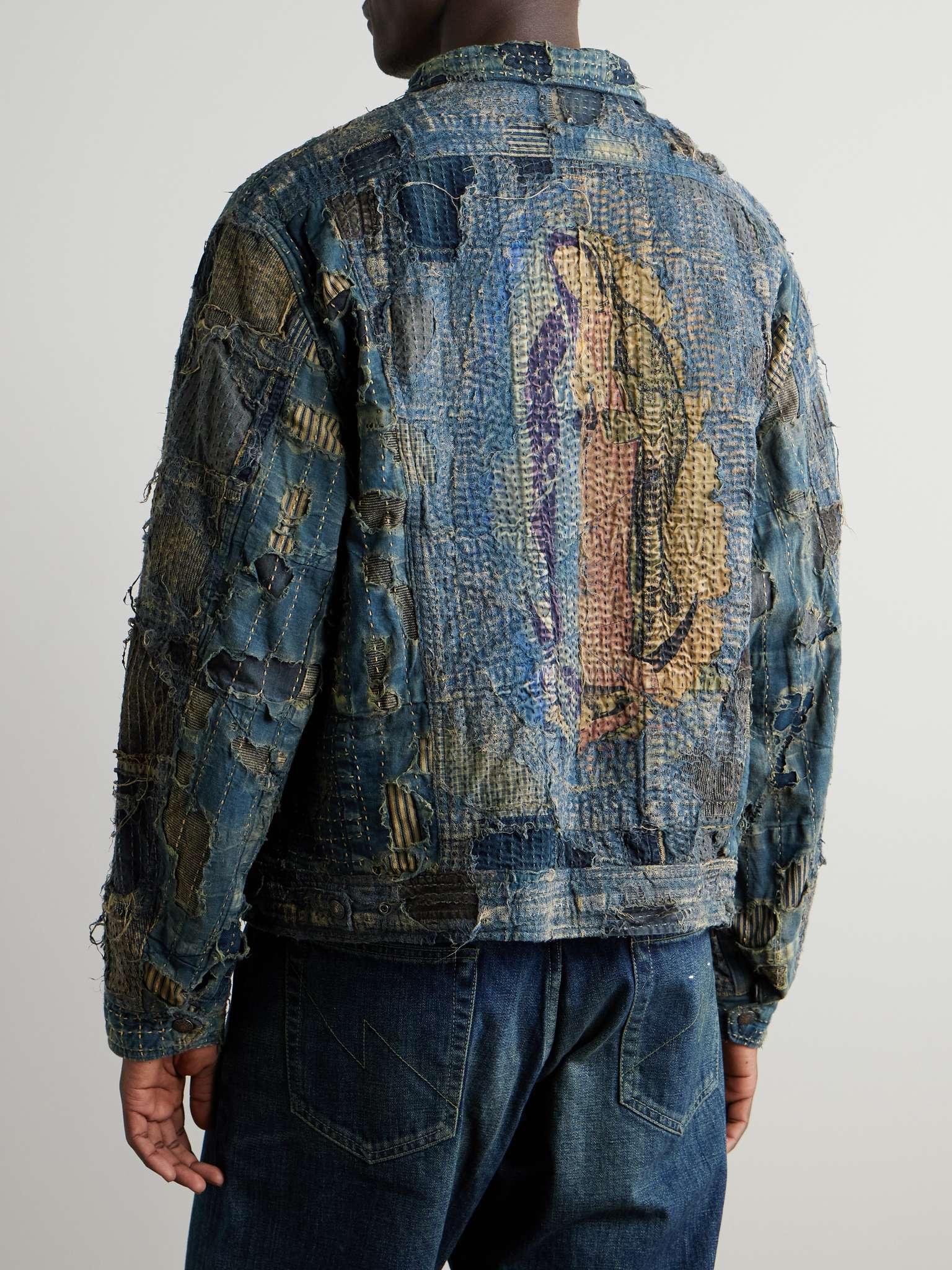 Boro Distressed Patchwork Denim Jacket - 4
