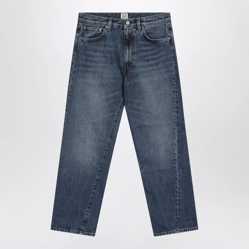 Washed blue denim jeans - 1