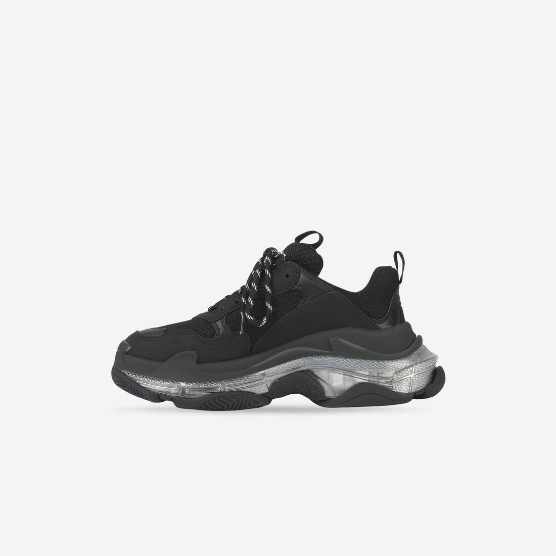 Women's Triple S Clear Sole Sneaker in Black/ivory - 4