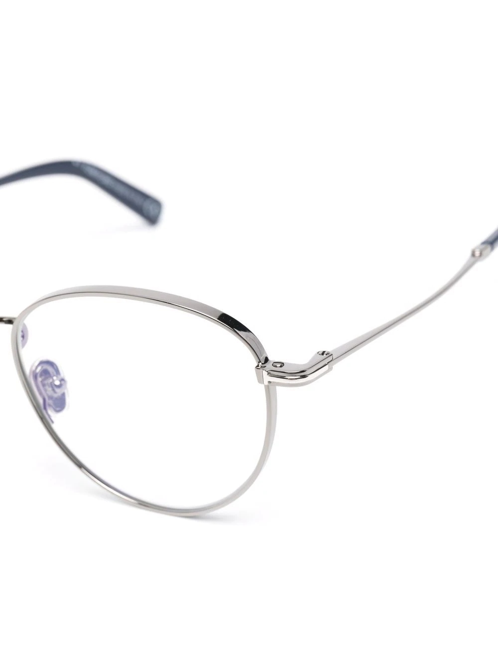 polished-effect round-frame glasses - 3