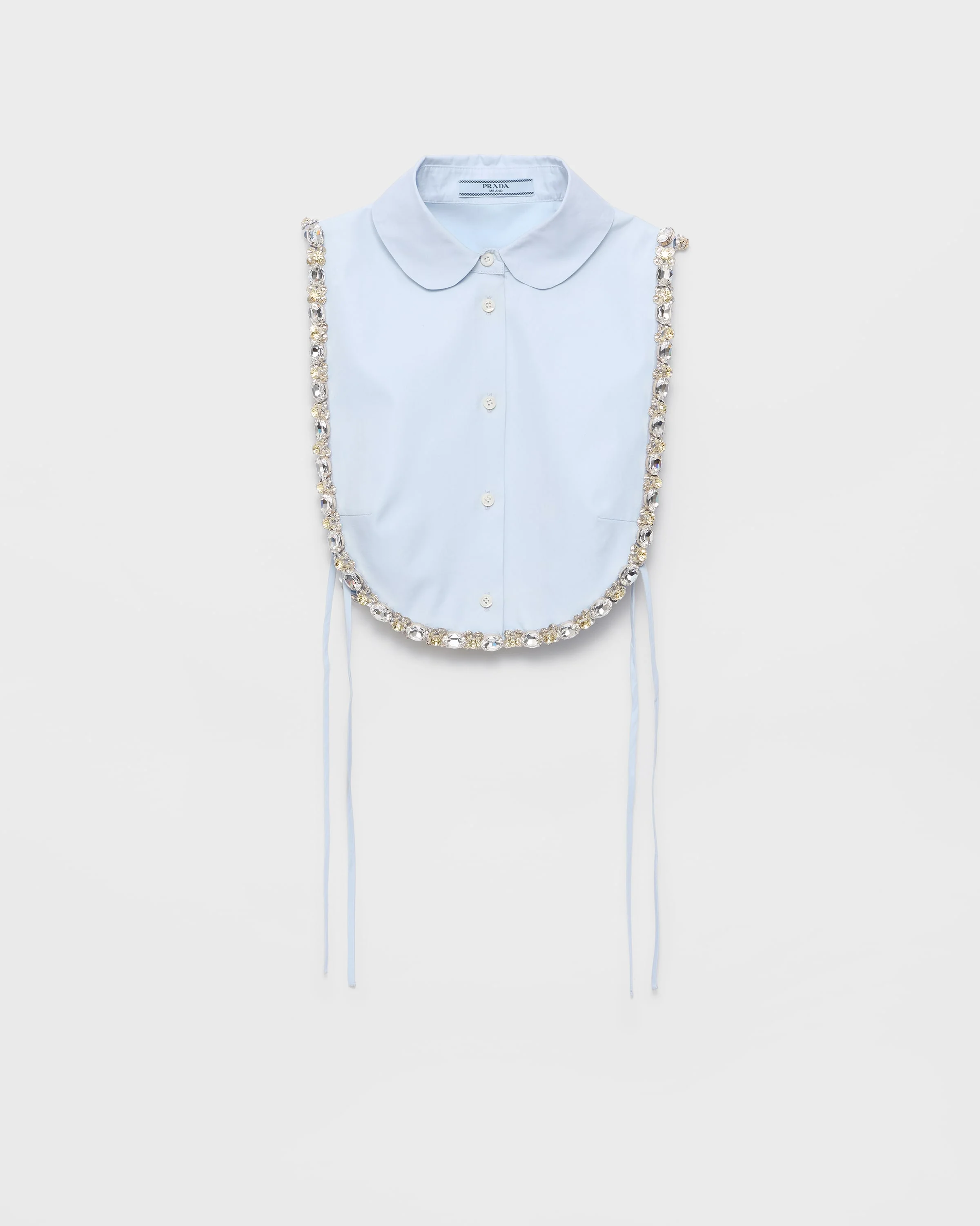 Embroidered poplin tie vest - 1