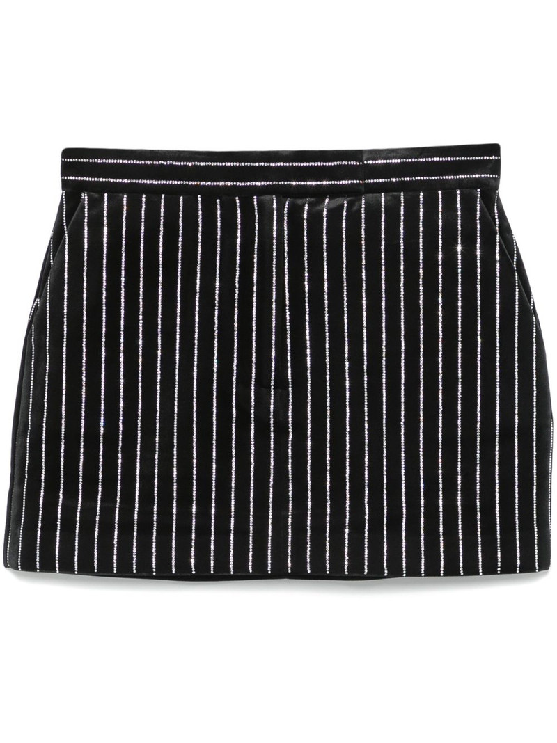crystal-embellished velvet mini skirt 1
