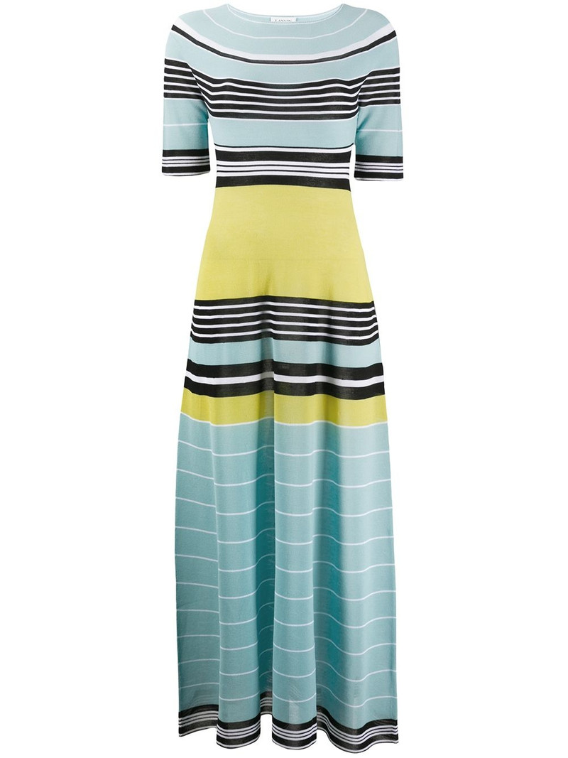 striped long knitted dress 1