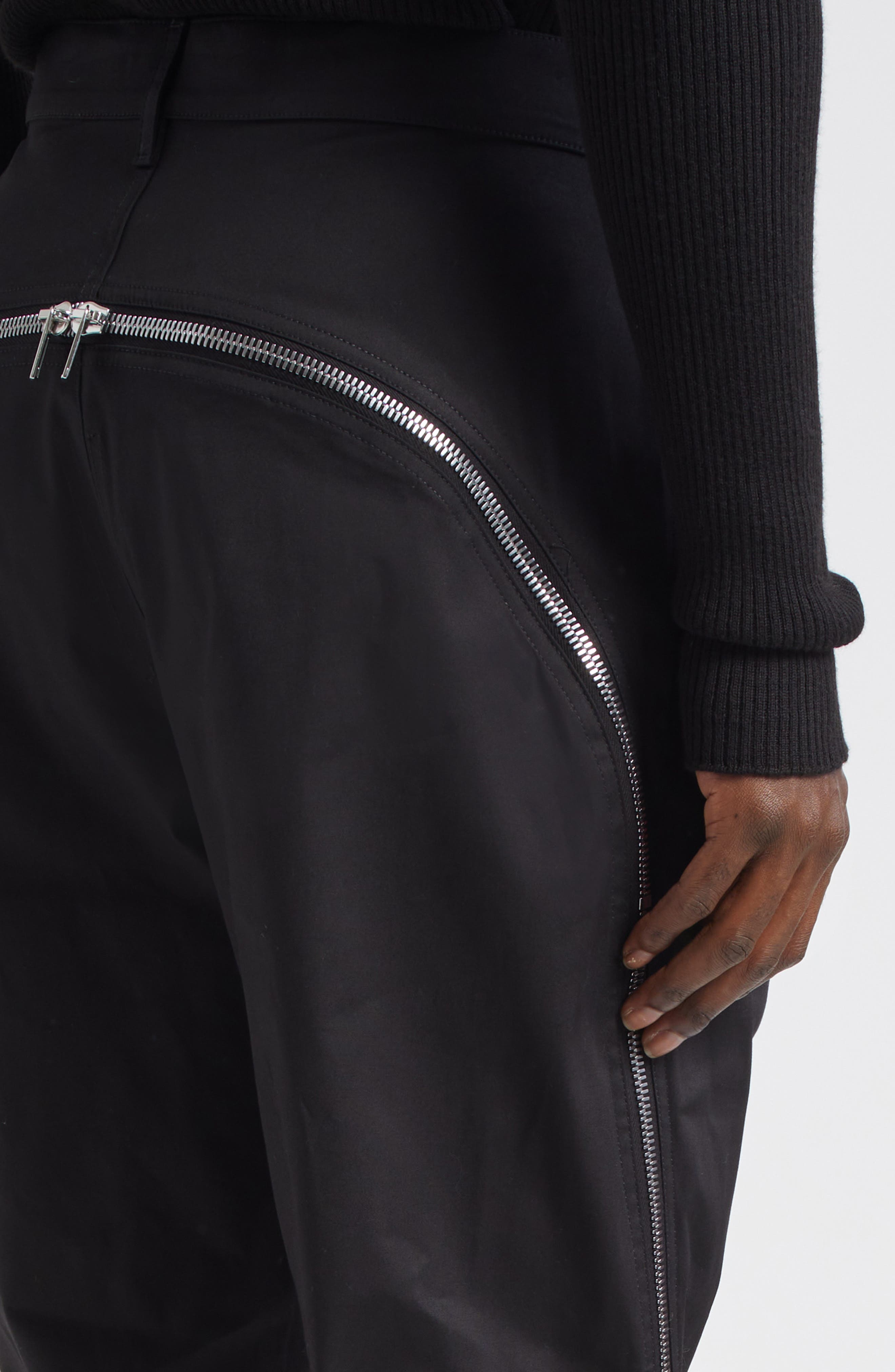 Rick Owens Bolan Banana Zip Raw Hem Jeans in Black at Nordstrom - 6