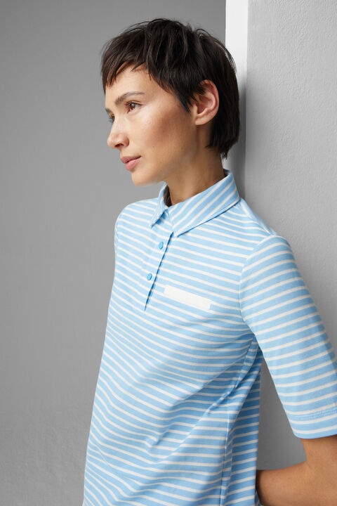 Peony Polo shirt in Light blue/White - 4