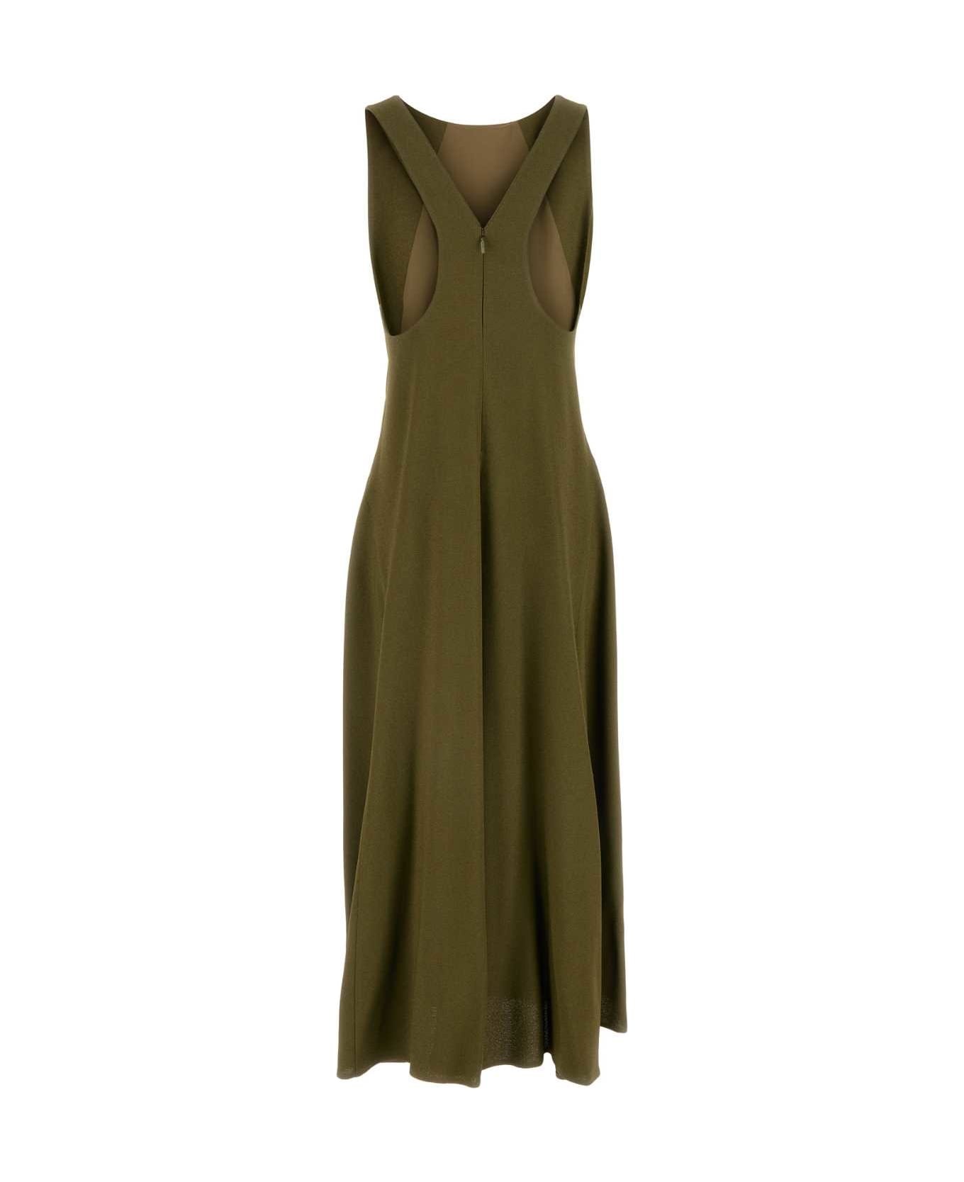 Olive Green Sablã© Dress - 2