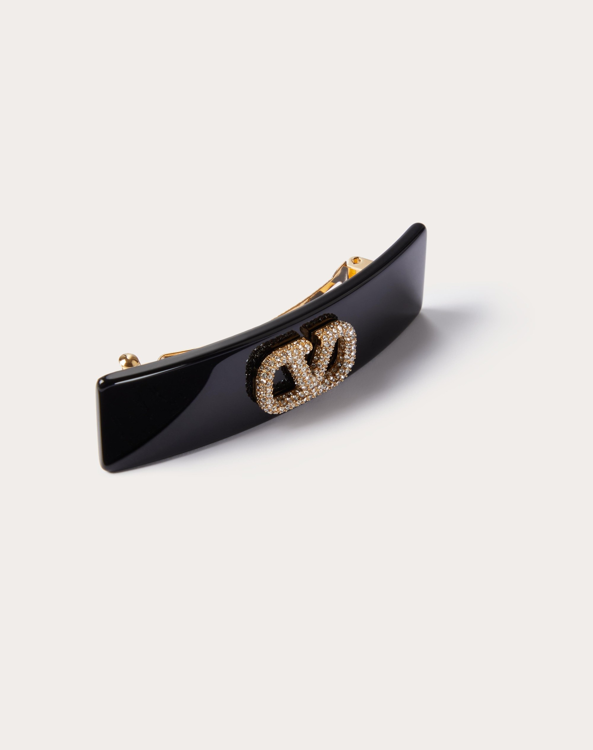 VLOGO SIGNATURE METAL AND RESIN HAIR CLIP WITH SWAROVSKI® CRYSTALS - 4