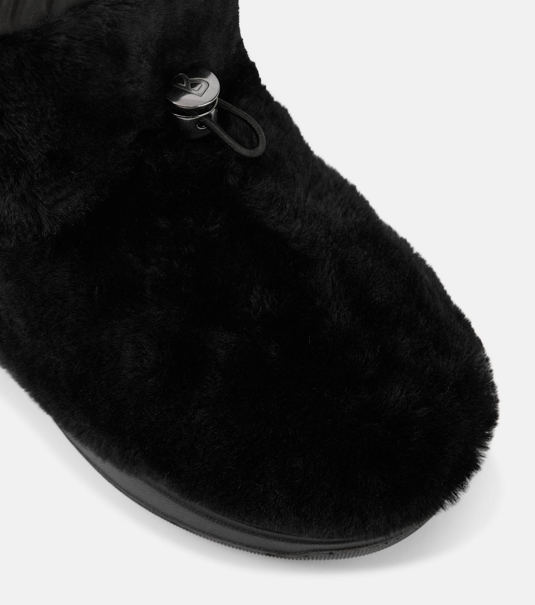 Shearling-trimmed leather ankle boots - 5