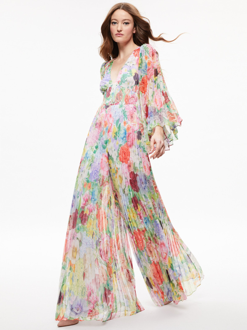 Alice + Olivia BENNET PLEATED WIDE LEG JUMPSUIT outlook