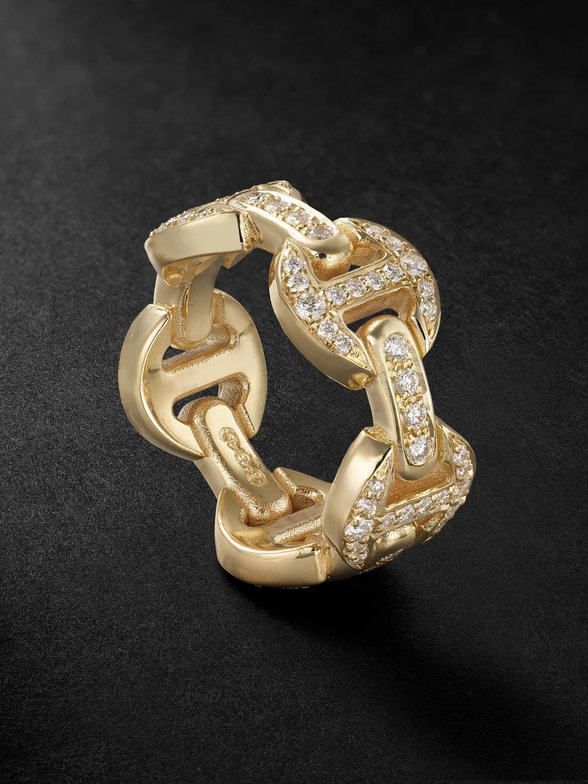 Dame Classic Tri-Link 18-Karat Gold Diamond Ring - 1