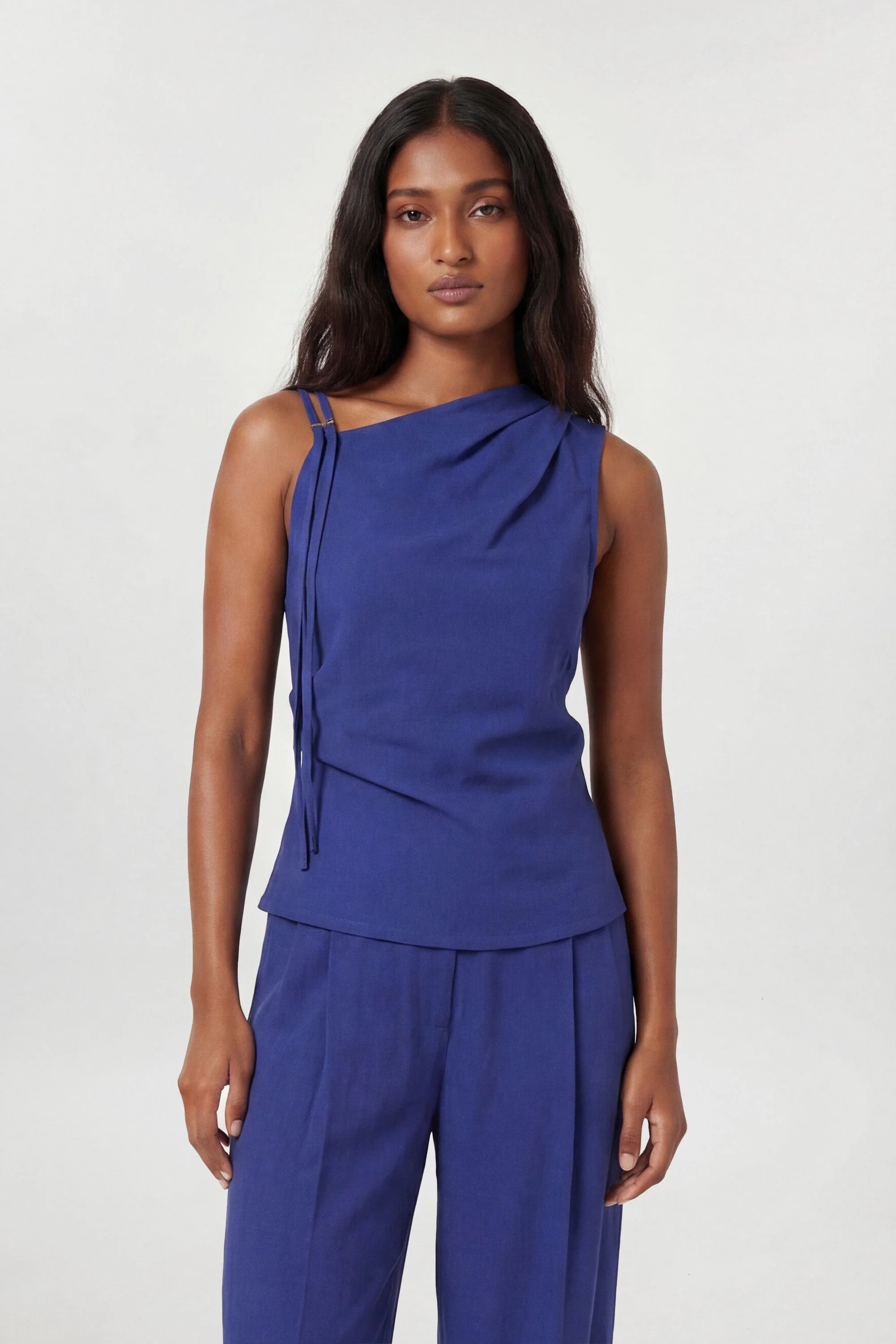 Cupro Touch One Shoulder Top Co-Ord - 1