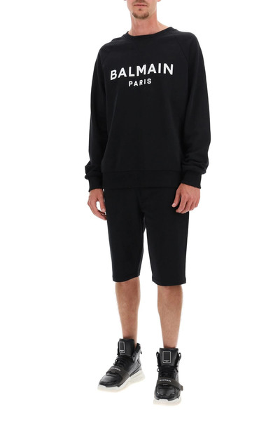 Balmain SHORT SWEATPANTS WITH FLOCKED LOGO outlook