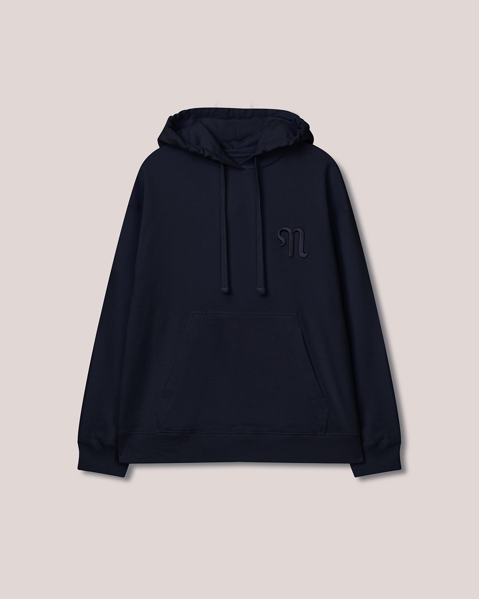 EVER - Fleece monogrammed oversized hoodie - Navy - 1