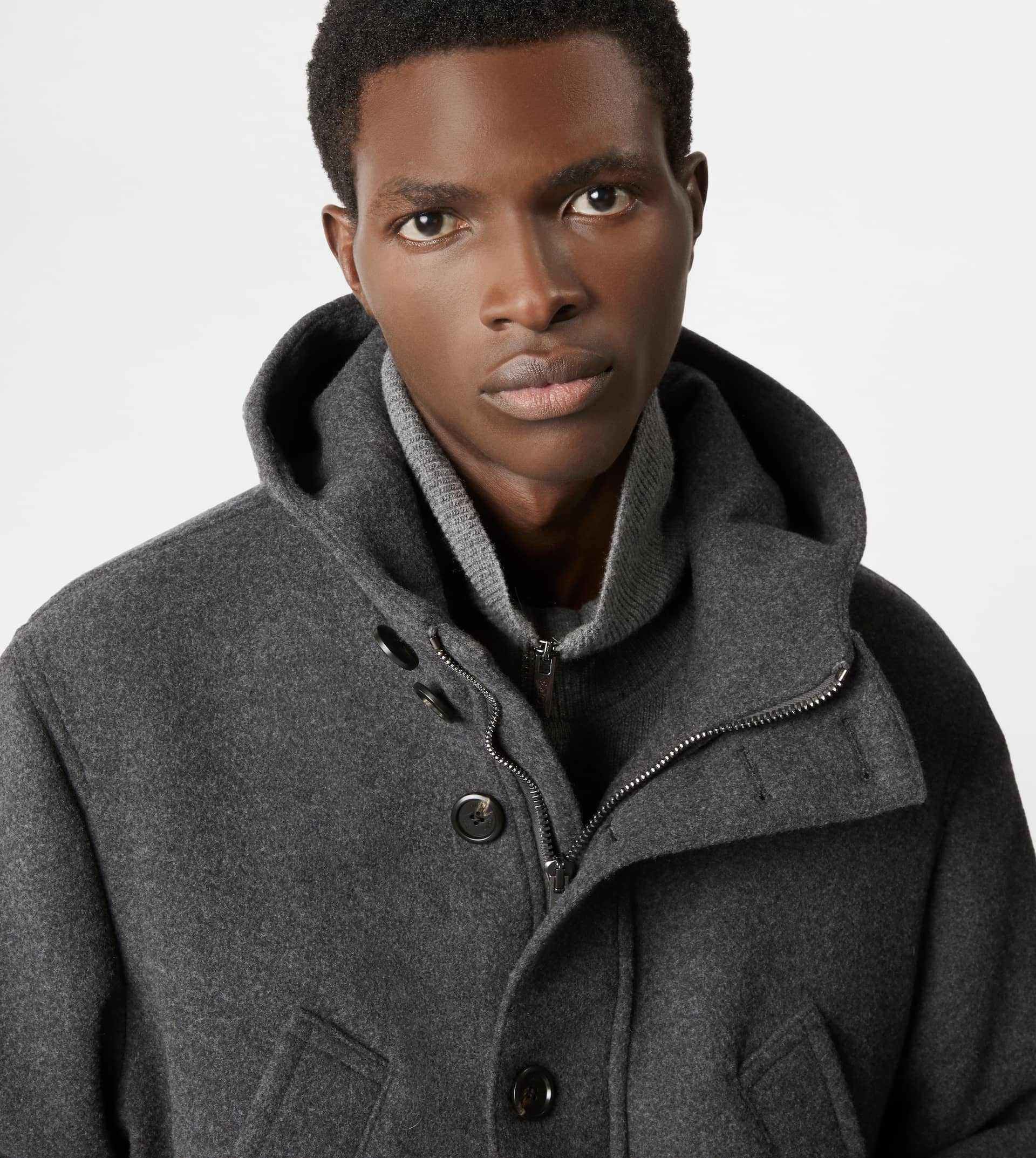 PARKA IN WOOL - GREY - 5