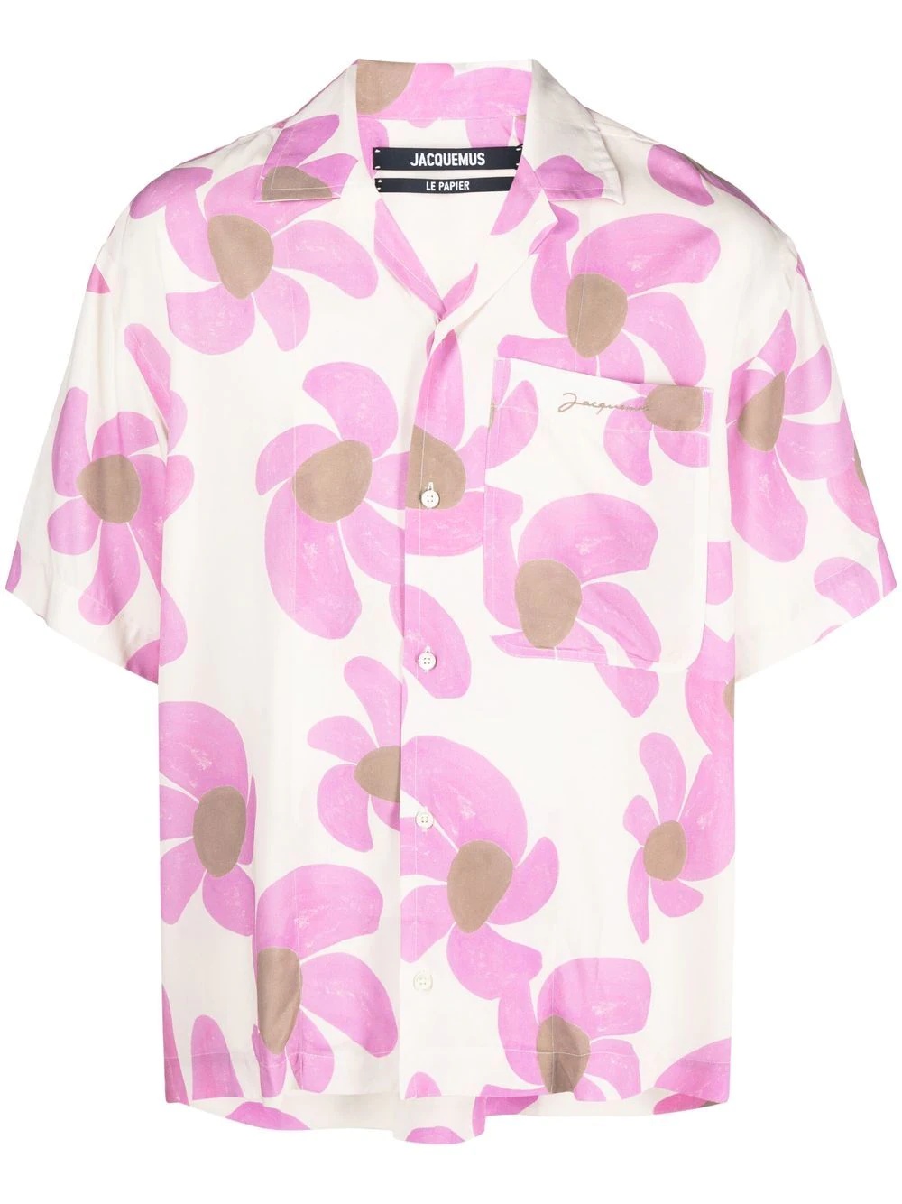 floral-print short-sleeve shirt - 1