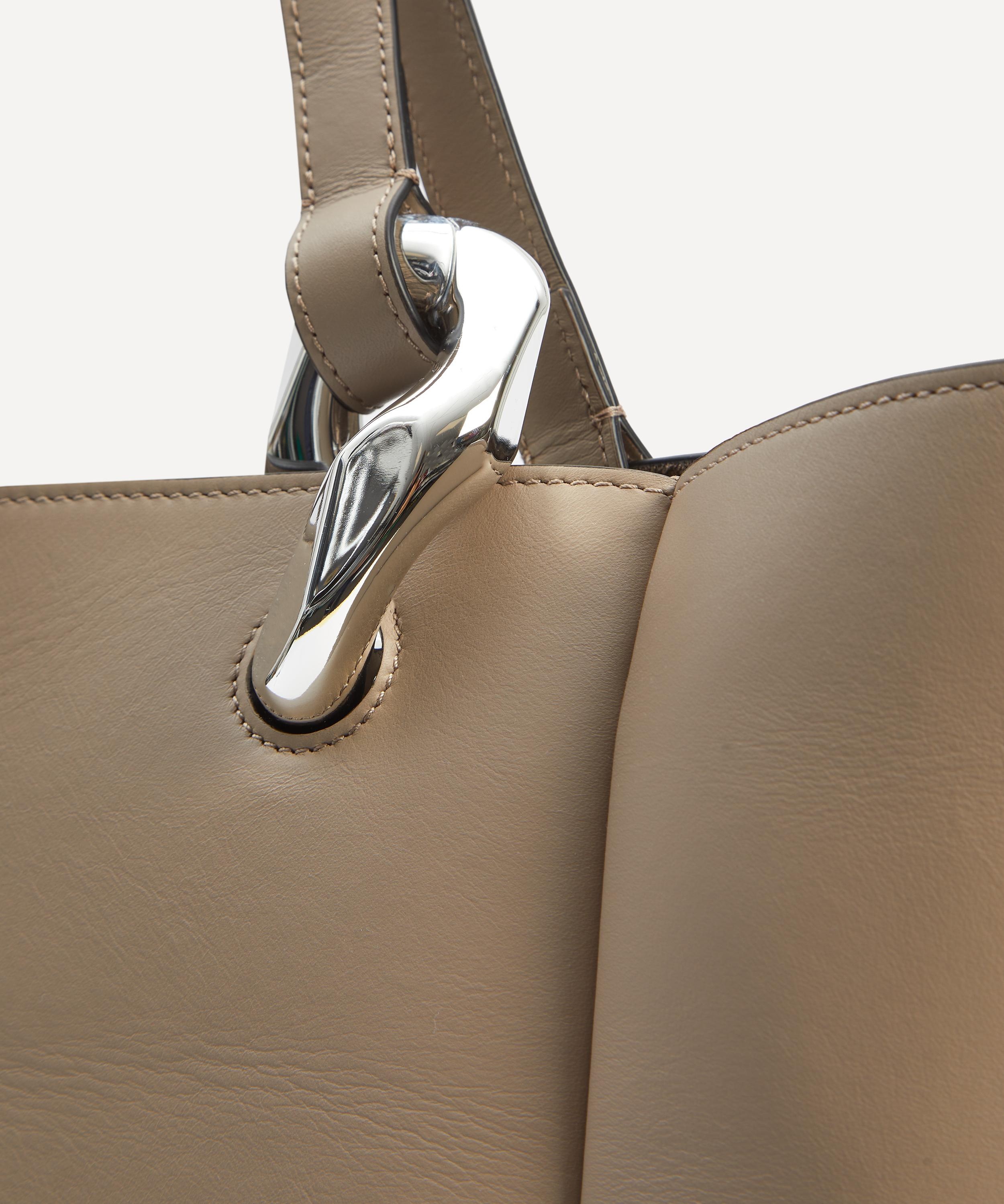 Corner Taupe Leather Tote Bag - 4