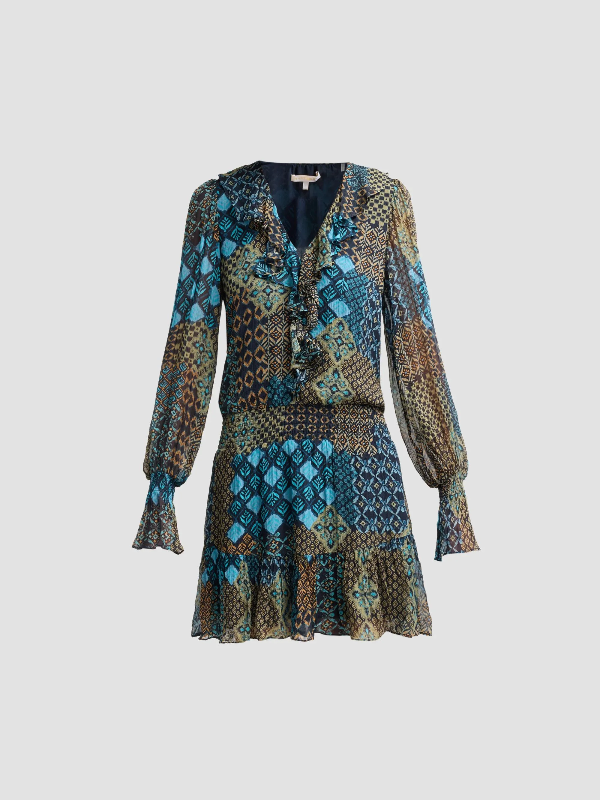 Women's Astrid Printed Blouson Mini Dress - Navy Multi - 1