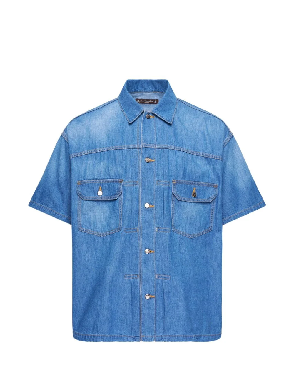 skull-patch short-sleeve shirt - 1