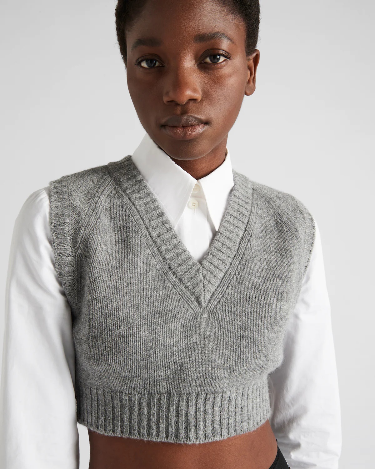 Cropped cashmere vest - 3