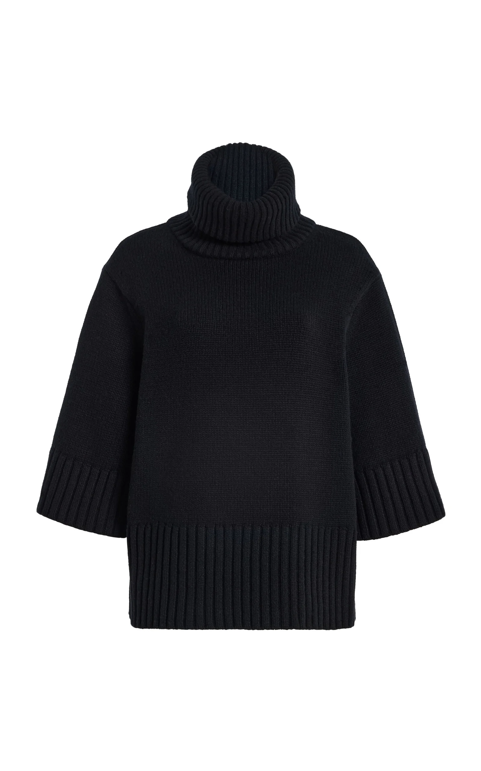 Funnel-Neck Cashmere Sweater black - 1
