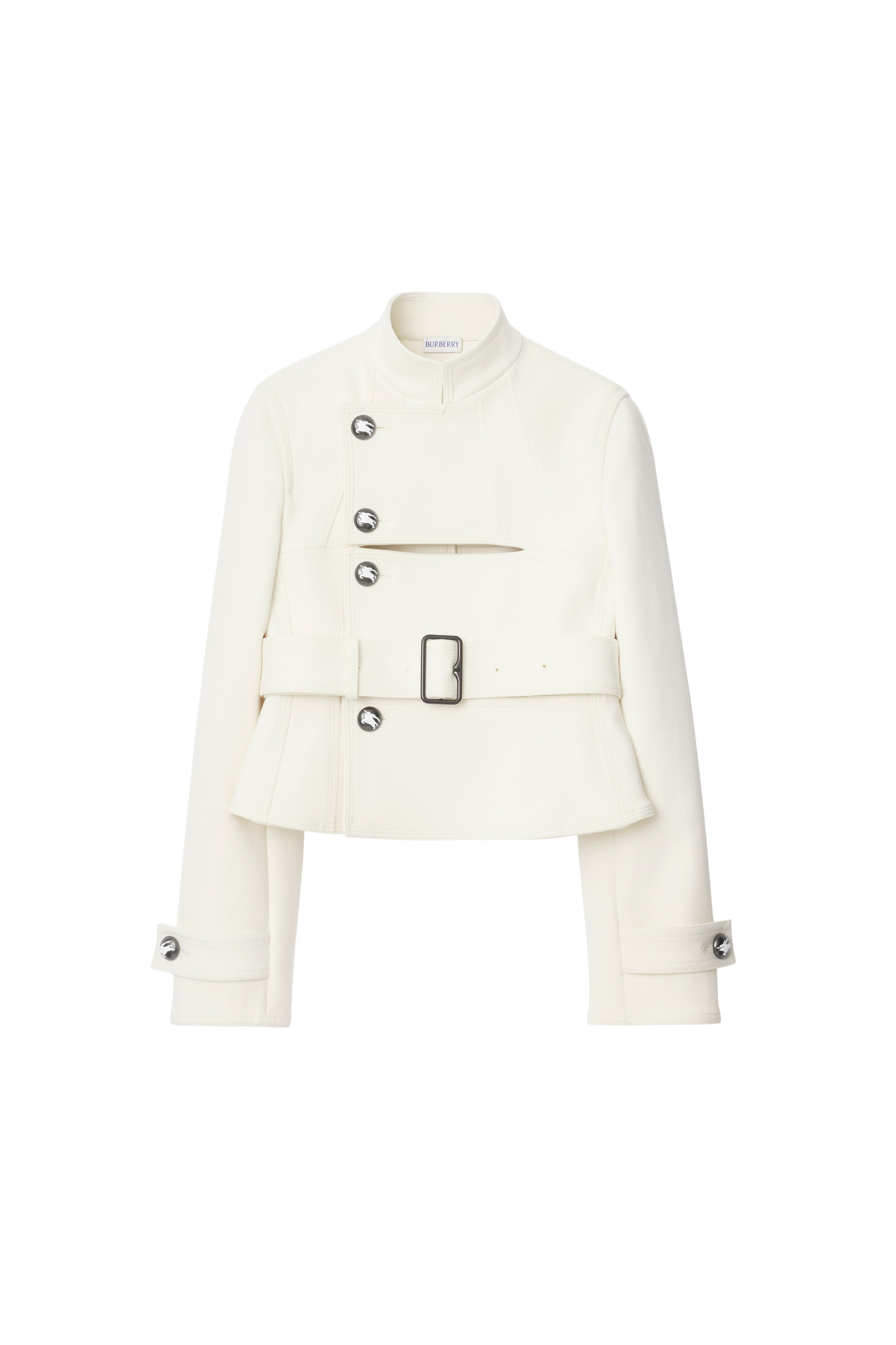 burberry Stretch Cotton Blend Tailored Jacket in Off White at Nordstrom - 2