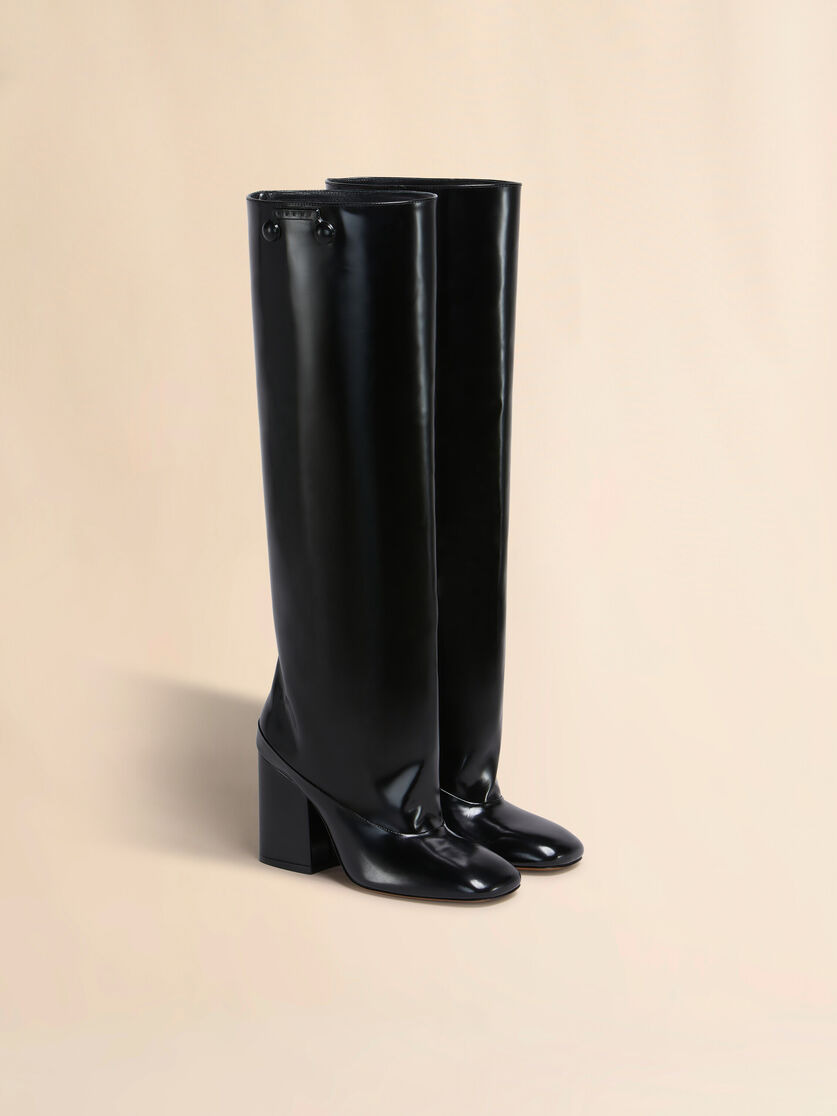 BLACK LEATHER TRUNKAROO KNEE-HIGH BOOT - 2