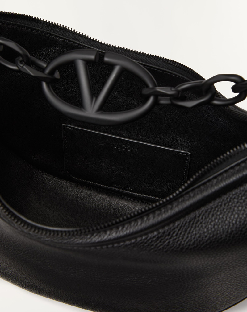 Valentino VLOGO MOON SMALL HOBO BAG IN GRAINY CALFSKIN WITH CHAIN outlook