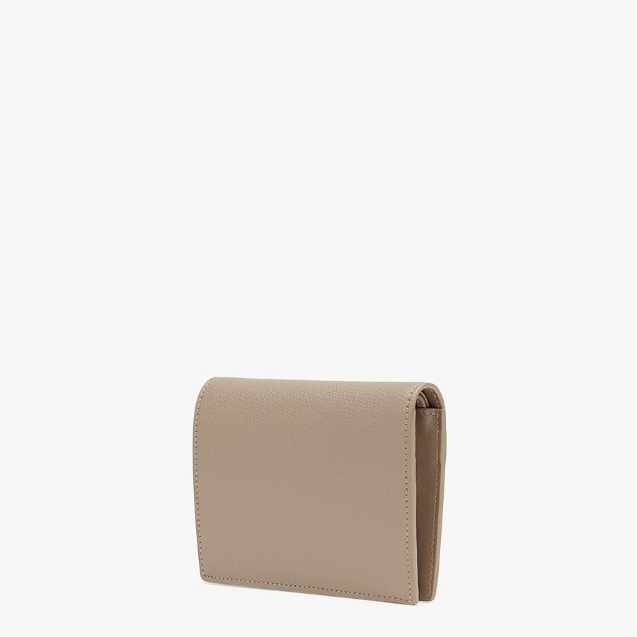 Beige compact leather wallet - 2