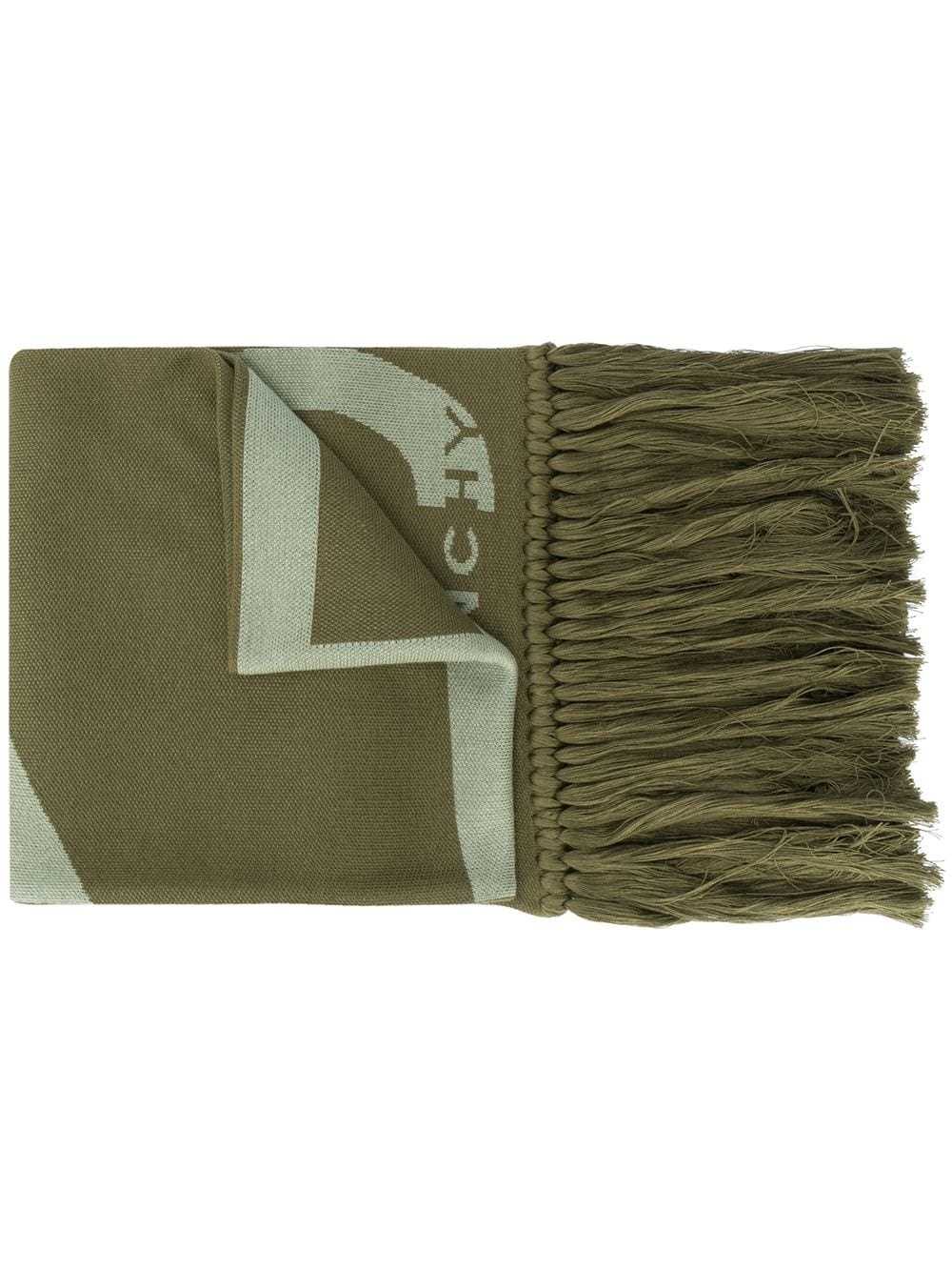 logo print frayed scarf - 1