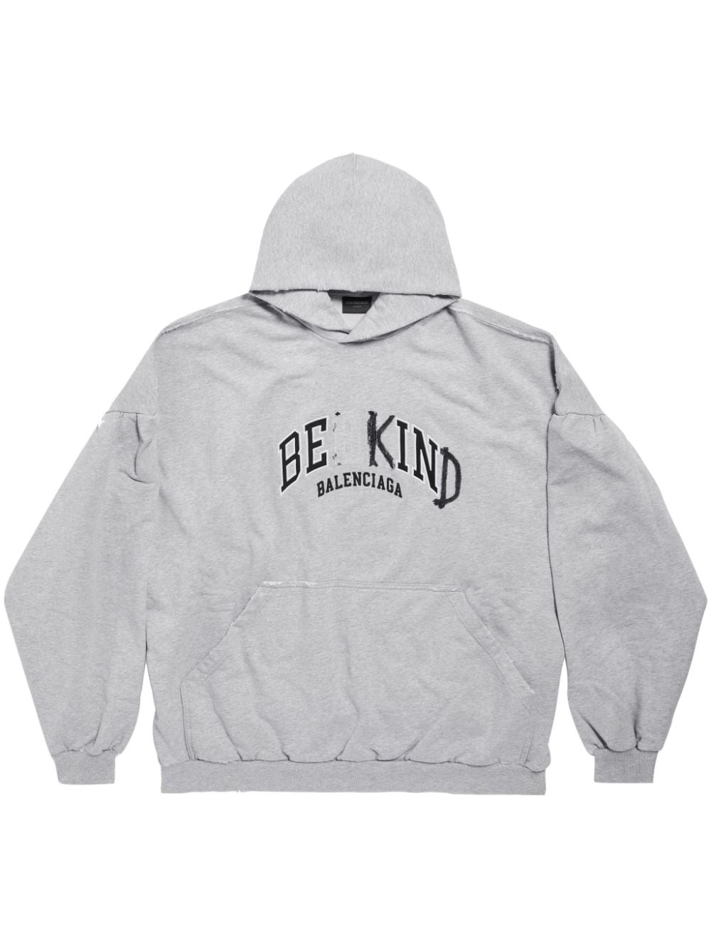quote-print cotton hoodie - 1