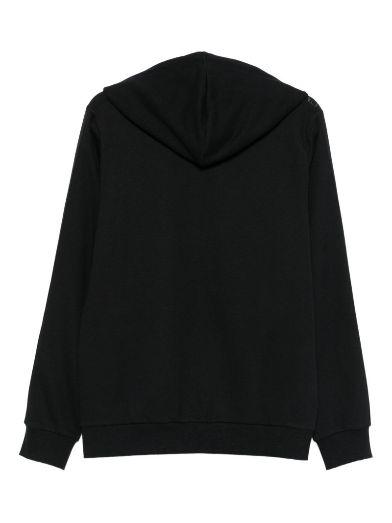 EMPORIO ARMANI logo-tape hooded zip-up hoodie outlook