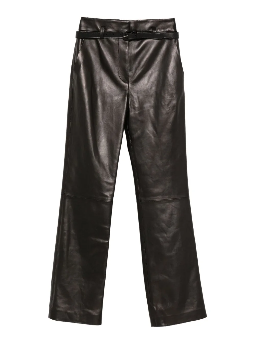 Kaia belted leather trousers - 1