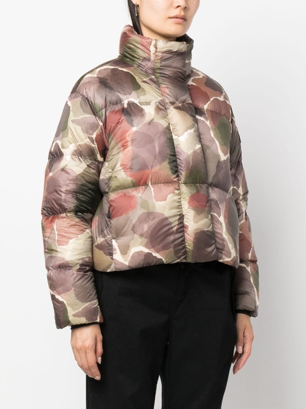 botanical-print padded jacket - 3