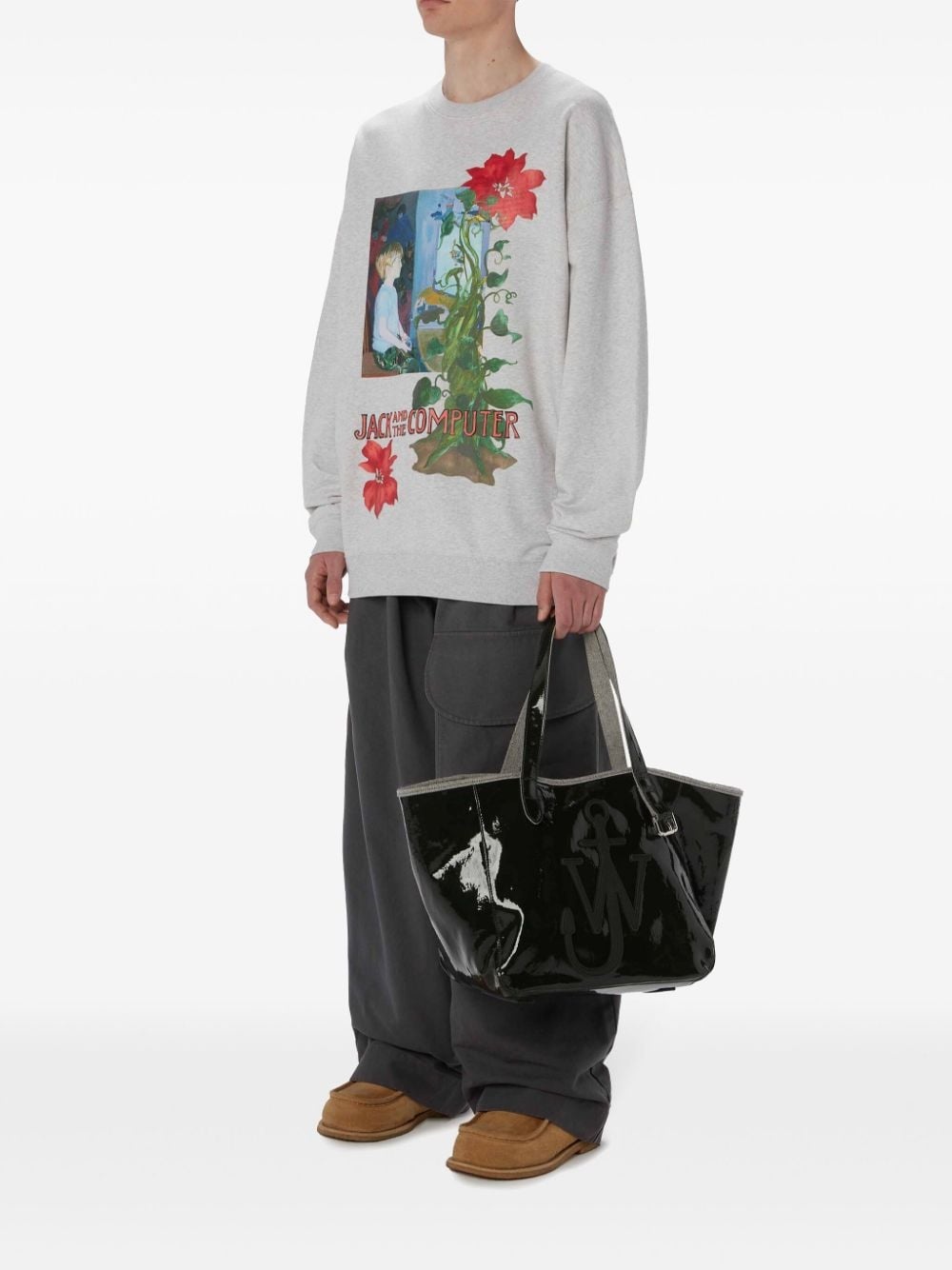 Belt coated-finish denim tote bag - 2