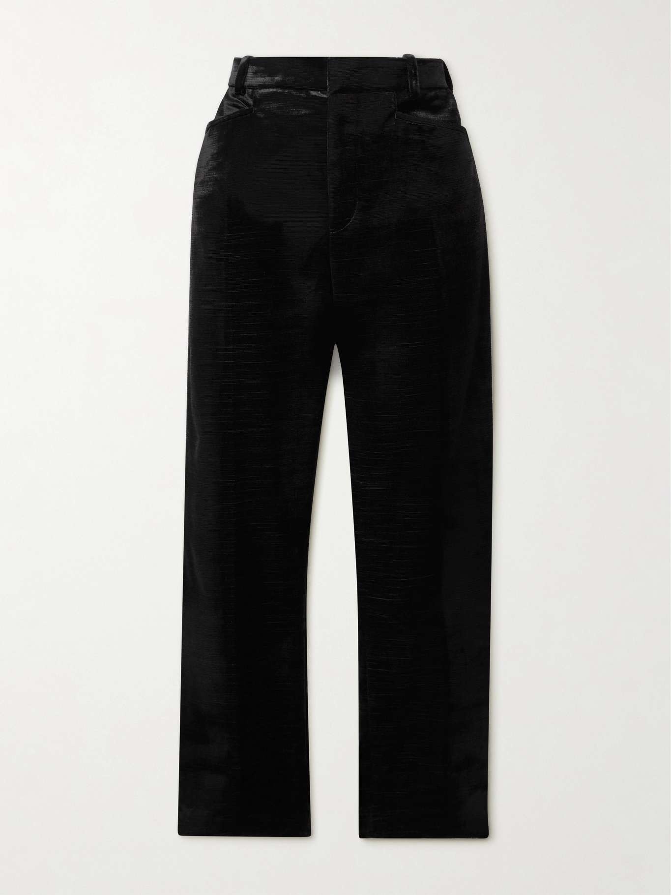 Textured-velvet straight-leg pants - 1